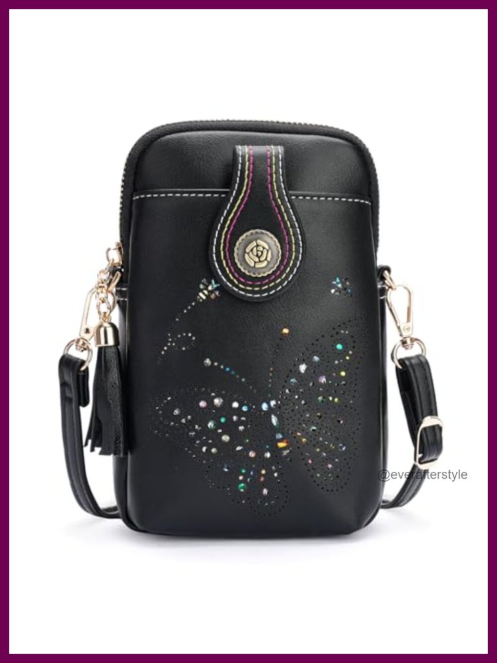 Small Crossbody Bag for Women Mini Cute Cell Phone Purse with Tassel